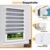 Sanfree Double Roller Blind, No-Drill Clamp Mount, Marble Gray, W90 x H220 cm, Fabric Width 86 cm view 4