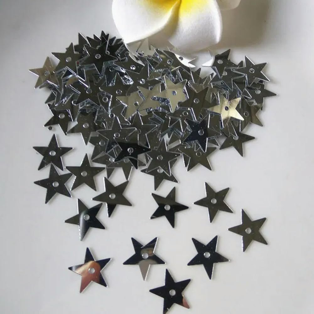 VICIYOO Star Sequins, 3–20 mm, Medium Hole, 10 g