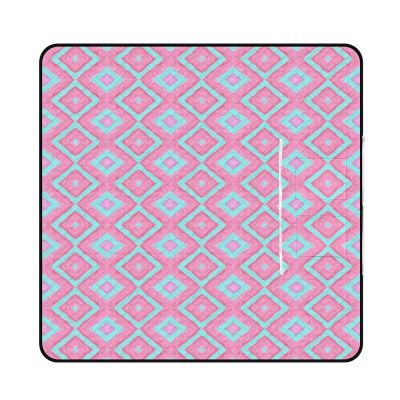 SEEKJOYS Diamond-Pattern Picnic Blanket, Extra Large, Foldable, Lightweight, Waterproof, 200 x 200 cm
