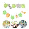 Amosfun 3-Piece Jungle Animal Birthday Banner Set view 3
