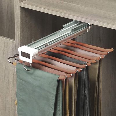 Pull-Out Pants Hanger, Left-Mounted Sliding Trouser Rack