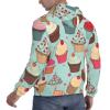 JEKYDOSD Men's Cupcake-Pattern Hoodie, Black, Medium view 4