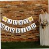 KOMBIUDA 2-Piece Heart Glitter Wedding Banner view 2