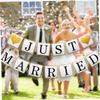 KOMBIUDA 2-Piece Heart Glitter Wedding Banner view 3