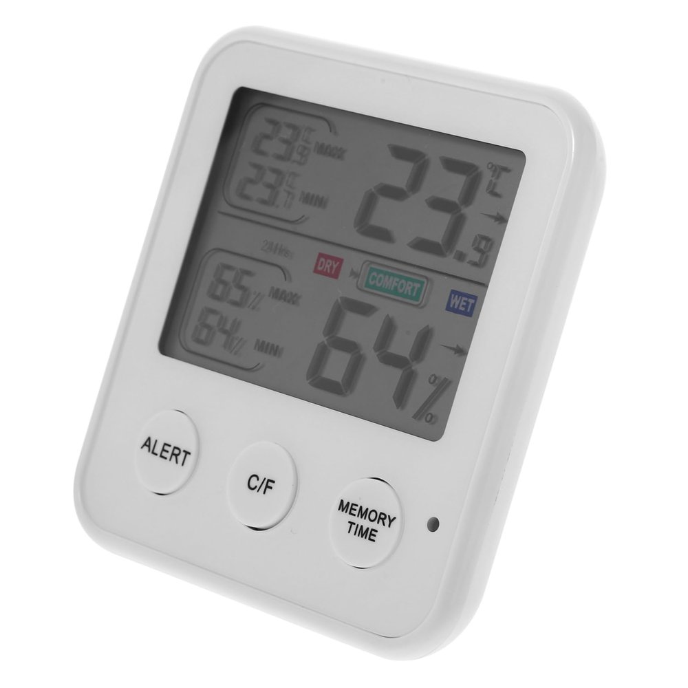 Digital Temperature and Humidity Meter with LCD Display, ABS