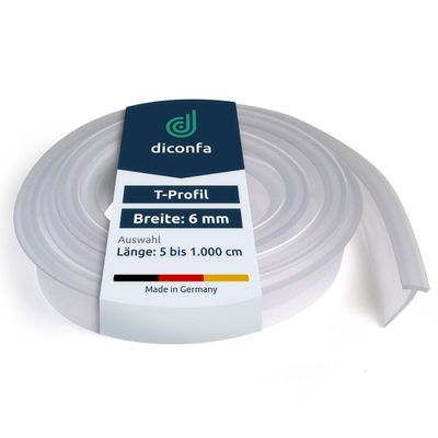 diconfa PVC Insert Seal, 6 mm Wide, 14 mm Sealing Range, 150 cm Long