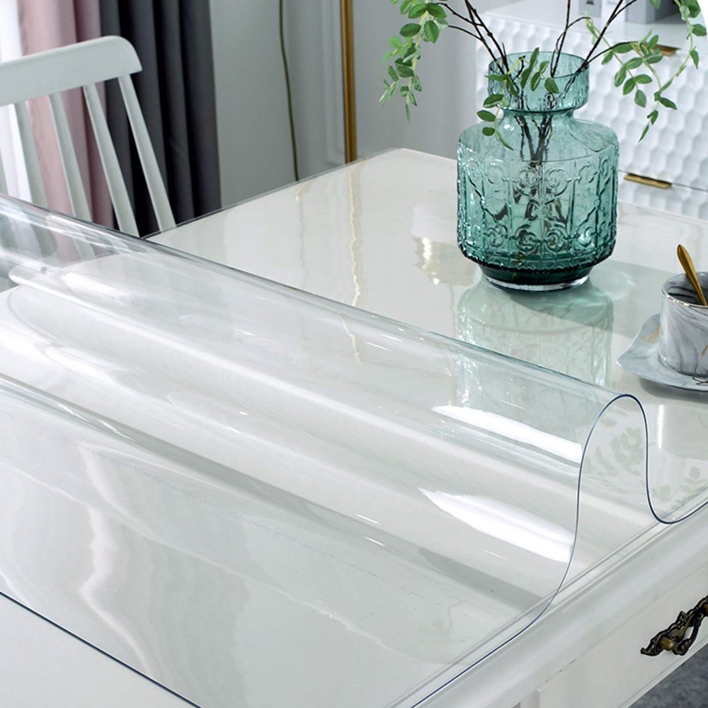 Crystal-Clear PVC Table Protector for Families with Children