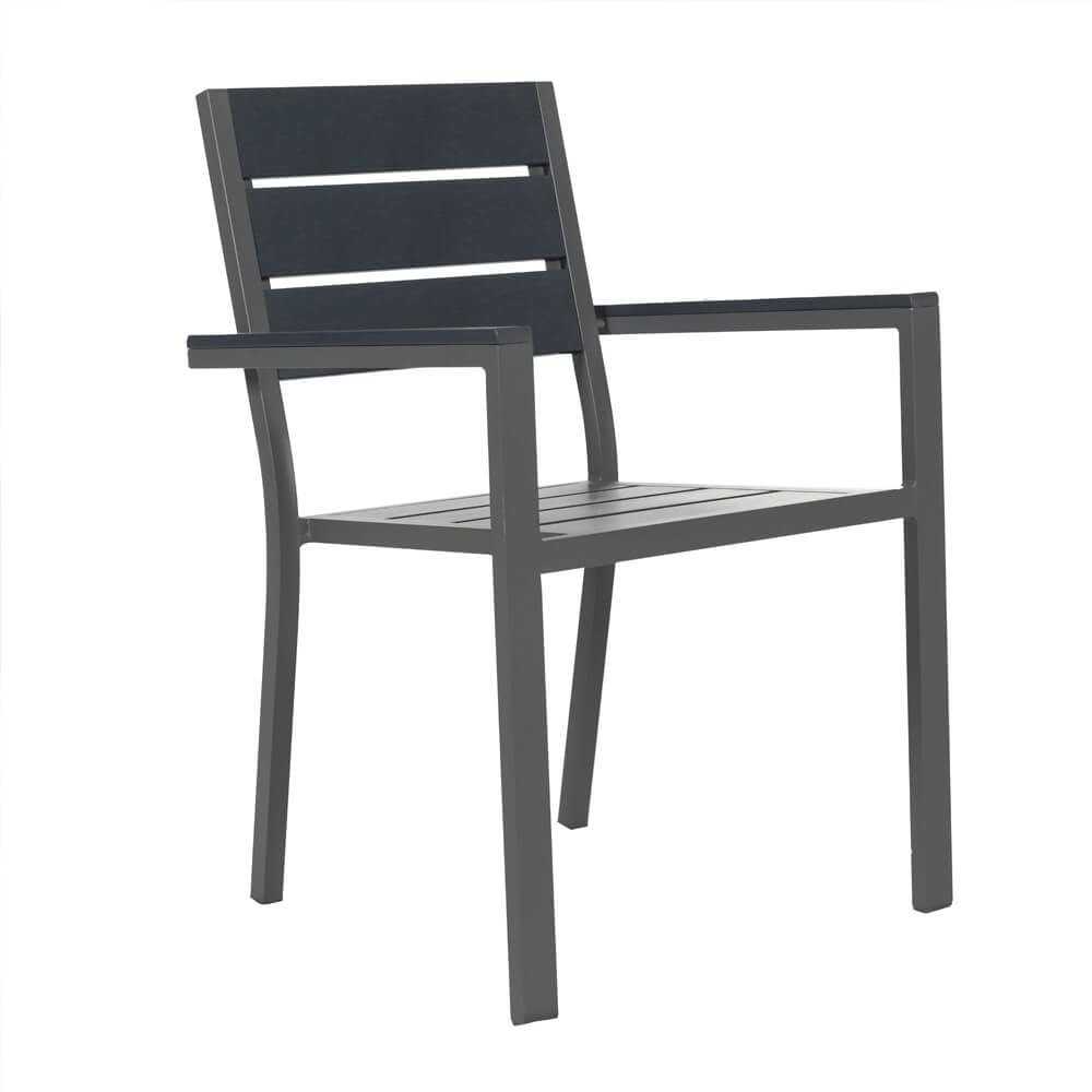 Home Deluxe Madera Stackable Garden Chairs, 9-Pack, Anthracite/Light Gray