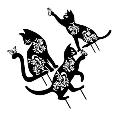 Gogogmee Decorative Iron Cat Garden Stake