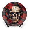 NWTRJ Decorative Skull Ceramic Plate, 25.4 cm, with Stand view 1