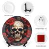 NWTRJ Decorative Skull Ceramic Plate, 25.4 cm, with Stand view 3