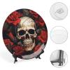 NWTRJ Decorative Skull Ceramic Plate, 25.4 cm, with Stand view 4
