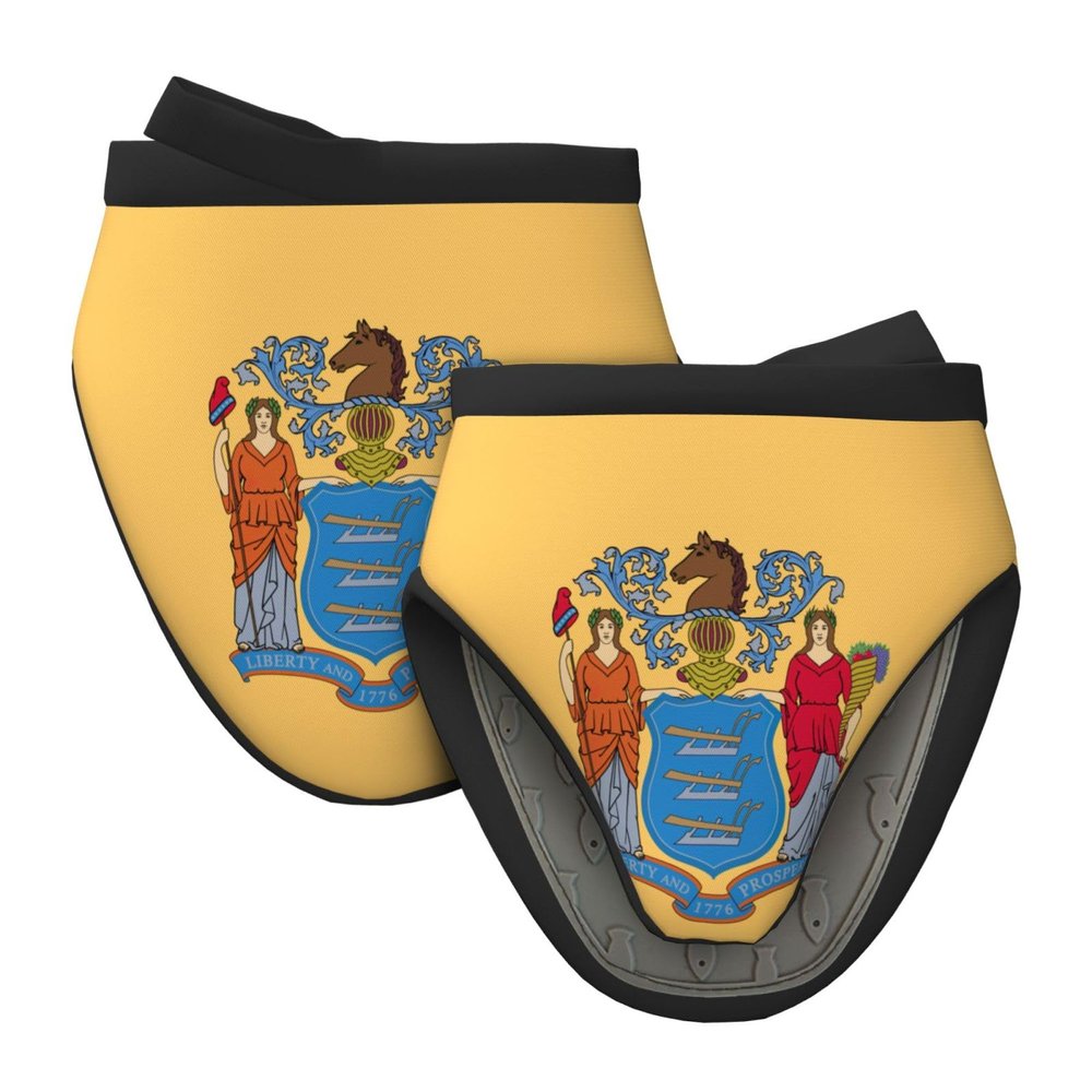 New Jersey Flag Silicone Oven Mitts, Heat-Resistant, 1 Pair