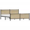 vidaXL Metal Bed Frame Without Mattress, Sonoma Oak, 200 x 200 cm view 1