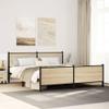 vidaXL Metal Bed Frame Without Mattress, Sonoma Oak, 200 x 200 cm view 2