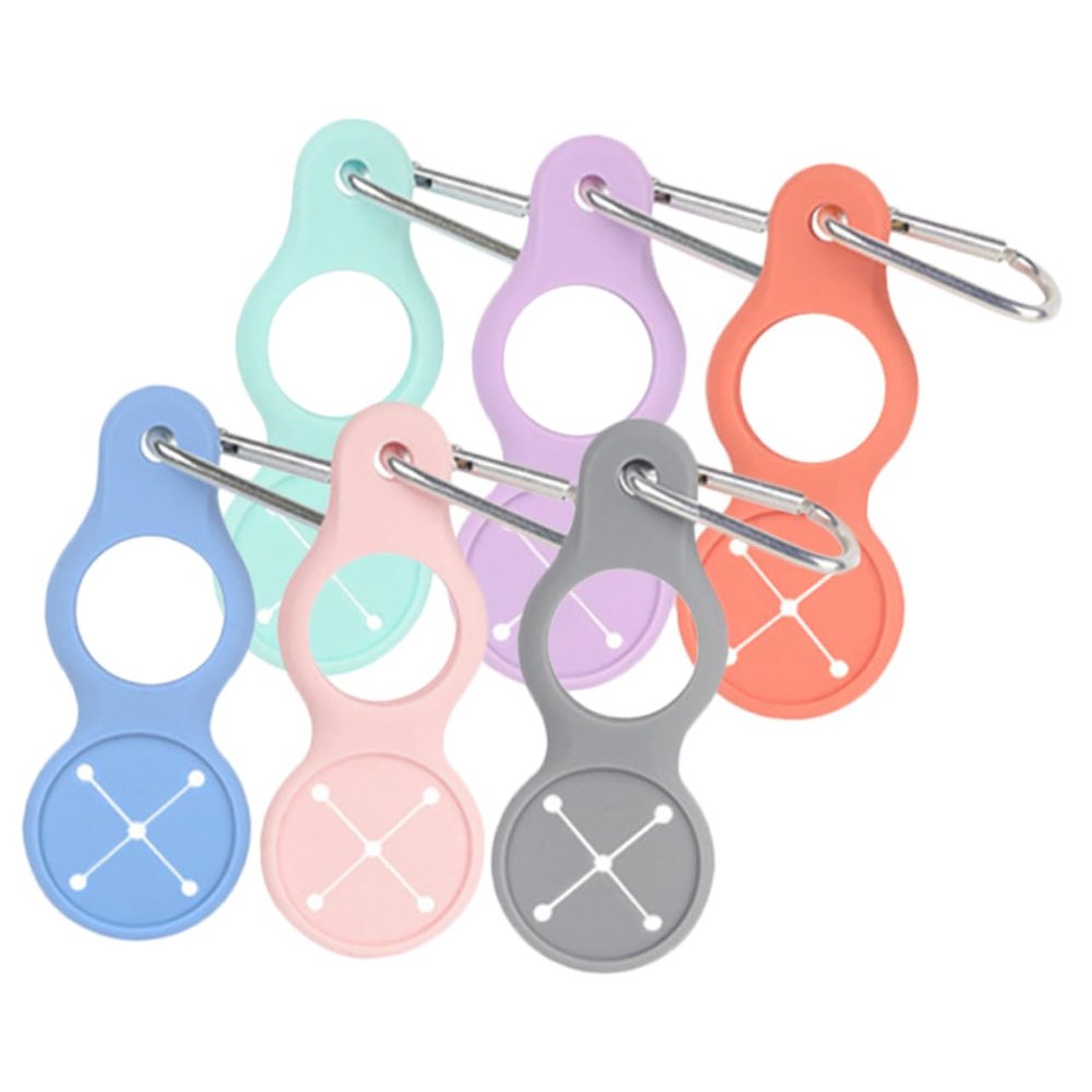 HONMEET 6-Pack Silicone Bottle Carabiners with Alloy for Backpacks and Camping