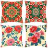 Outdoor Pillow Covers 12 x 12 in, Waterproof, Set of 4, Red view 1