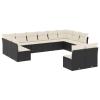 Buzaza 12-Piece Garden Sofa Set with Cushions, Black Poly Rattan view 2