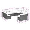 Buzaza 12-Piece Garden Sofa Set with Cushions, Black Poly Rattan view 3