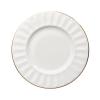 KNUFENG Ceramic Dinner Plate with Gold Rim, White, 16 × 1.4 cm view 1