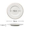 KNUFENG Ceramic Dinner Plate with Gold Rim, White, 16 × 1.4 cm view 2
