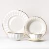 KNUFENG Ceramic Dinner Plate with Gold Rim, White, 16 × 1.4 cm view 3