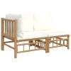 Buzaza 2-Piece Bamboo Garden Lounge Set with Cream-White Cushions view 2