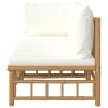 Buzaza 2-Piece Bamboo Garden Lounge Set with Cream-White Cushions view 4
