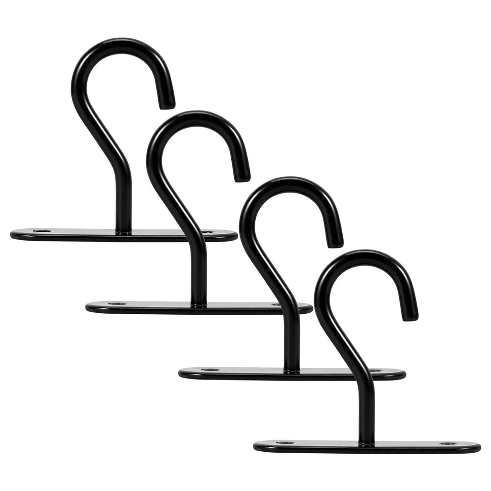 BESPORTBLE 4-Piece Iron Ceiling Hooks, Black Double Hooks