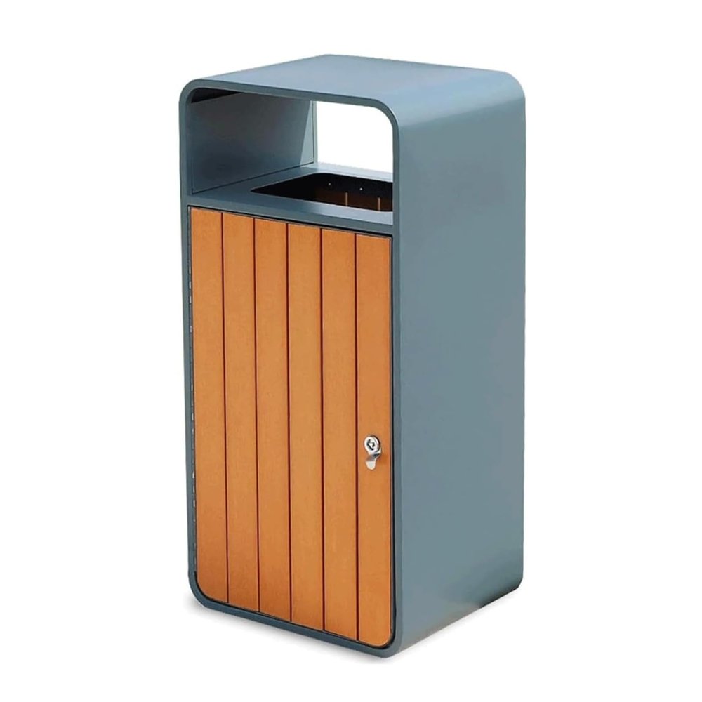 DZYHFCO 63L Stainless Steel Trash Can, Rectangular, for Indoor and Outdoor Use