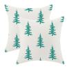 CXMEIFLY Christmas Pillow Covers, 18 x 18 in, Set of 2, Cream, Aquamarine and Blue-Green view 1