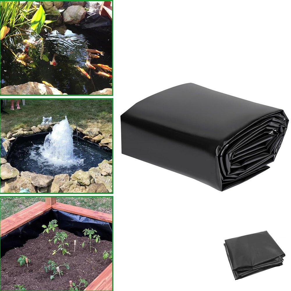Dnowegas 10 x 11.5 m Pond Liner, Large Fish Pond Liner, Easy-Cut Pond Membrane