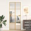 Homgoday Slim Interior Glass Door Complete Set with Handle, 83 x 201.5 cm, Gold and Transparent view 1