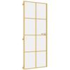 Homgoday Slim Interior Glass Door Complete Set with Handle, 83 x 201.5 cm, Gold and Transparent view 2