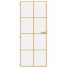 Homgoday Slim Interior Glass Door Complete Set with Handle, 83 x 201.5 cm, Gold and Transparent view 3