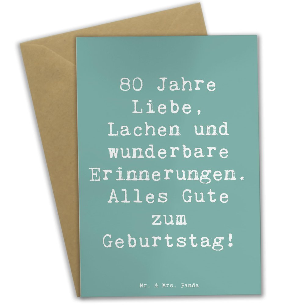 Mr. & Mrs. Panda 80th Birthday Greeting Card with Saying