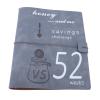 Fockety 52-Week Money-Saving Challenge Binder, Reusable Leather Cover with PP Envelopes, Gray view 1
