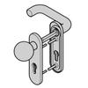 Hörmann FSB knob-and-lever set, right, short PZ backplate, stainless steel view 1