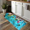 Siunwdiy 3D Blue Floral Runner Rug, Non-Slip, Washable, Customizable, 60 x 160 cm view 2