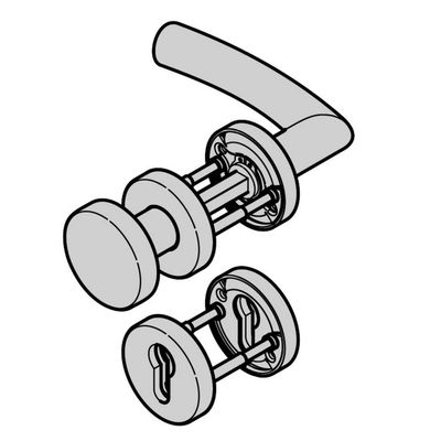 Hörmann Knob-Handle Set (FS), PZ Rose, Matte Stainless Steel