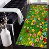 Siunwdiy 3D Runner Rug for Hallway and Kitchen, Nonslip Washable Colorful Green Floral Pattern, 140 x 280 cm, Customizable view 1