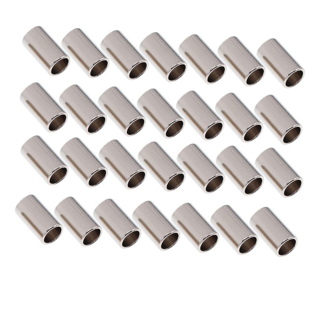 PLAFOPE 50-Piece Metal Cord Stoppers, Silver, 8 x 14 mm