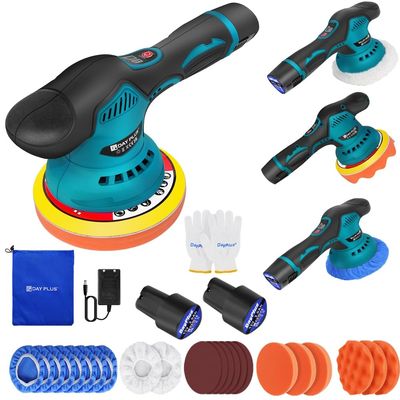 Cordless Car Polisher Set, 150 mm Dual-Action Polisher with 2 Batteries