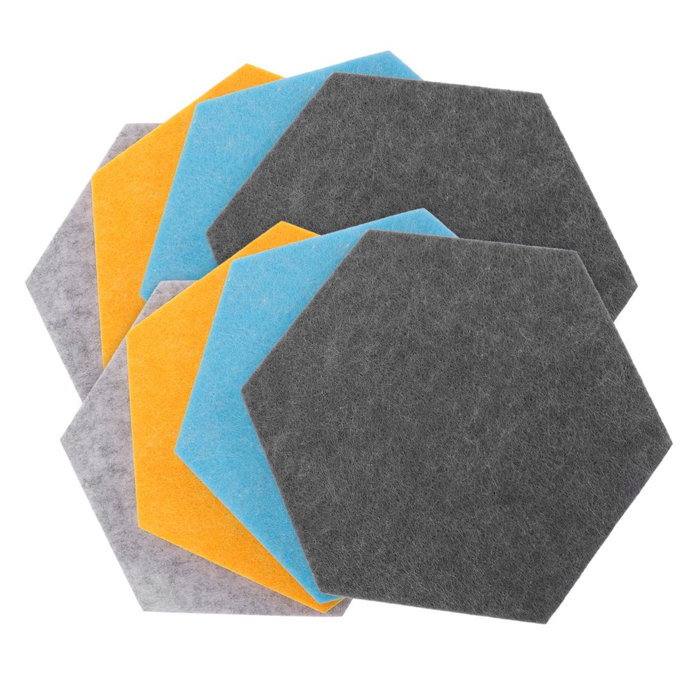 HONMEET 8-Piece Hexagon Felt Memo Board Set for Wall Decor