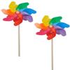 Decorative Windmill Wind Spinner on Stake, PVC, Multicolor, 2 x Large view 1