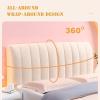 Quilted Headboard Cover for Queen- and King-Size Beds, Beige, Square, 180 cm, Thickened Protective Cover view 2