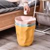 Lidless Plastic Trash Can for Home, Bedroom & Office (Yellow, Large) view 4