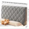 Thick Cotton Headboard Cover, Dustproof, Stretchable, for Double, Queen-Size, and California King Beds, Gray, 120 cm view 2