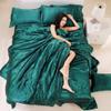 Luxurious Silky Satin Bedding Set, Queen-Size, Purple, with Duvet Cover, Soft and Comfortable, 3-Piece Set for King-Size Bed view 3