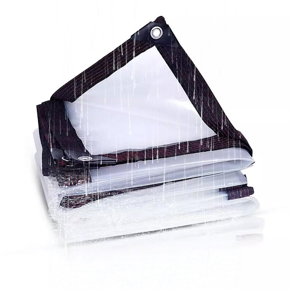 DSFHVBDD Transparent PE Tarp with Eyelets, 1 x 5 m